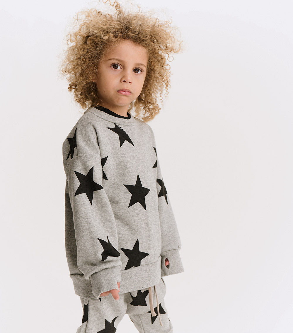 Kid | Star Sweatshirt | Heather Grey