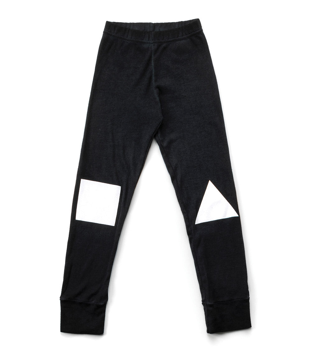 Kid | Geometric Leggings | Dyed Black