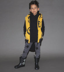 Kid | Sprayed Smiles Down Vest | Lava Yellow