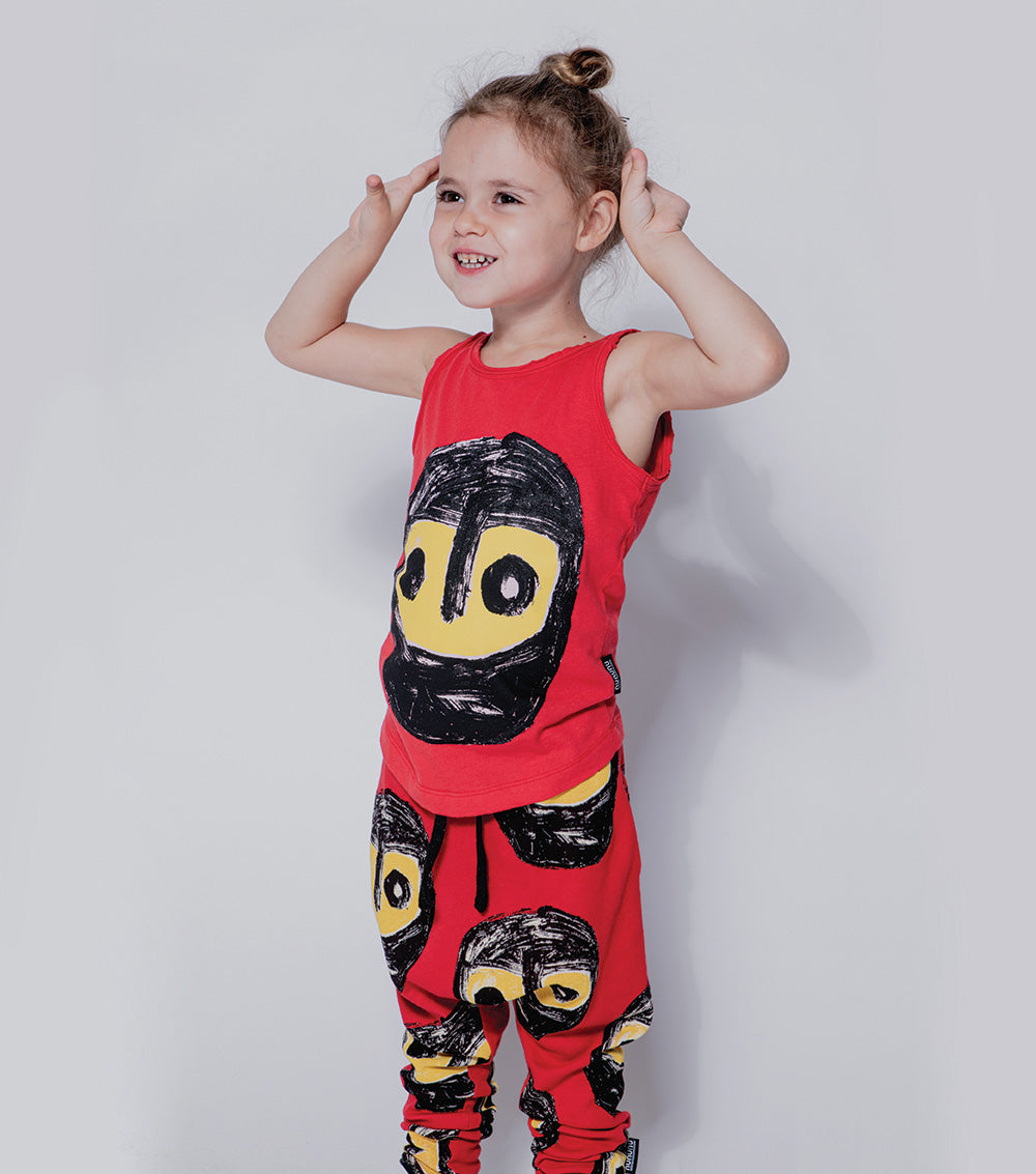 Kid | Light The Warriors Baggy Pants | Red
