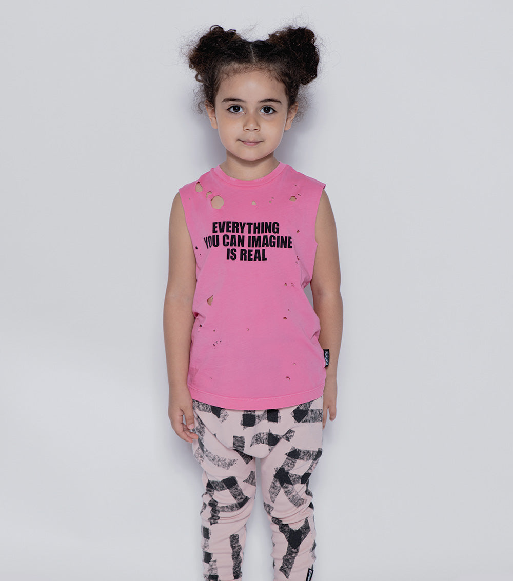 Kid | Light Masking Tape Baggy Pants | Powder Pink