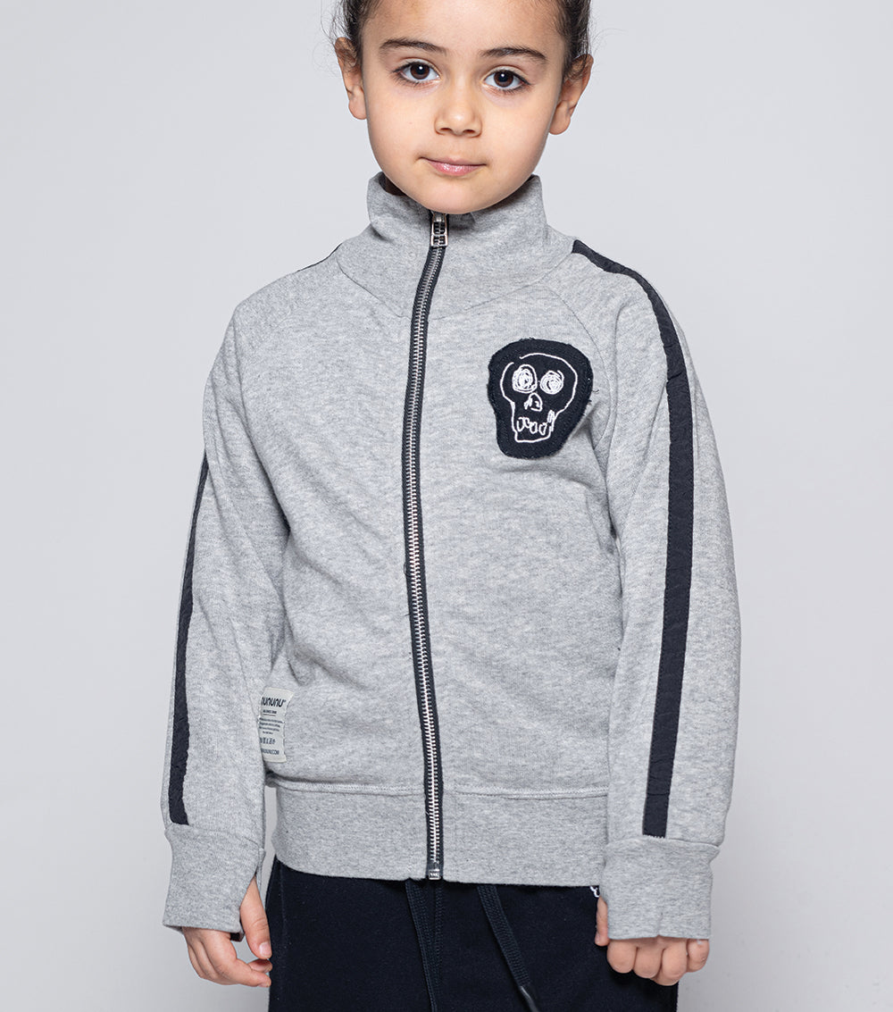 Kid | Sporty Zip Training Jacket | Heather Grey