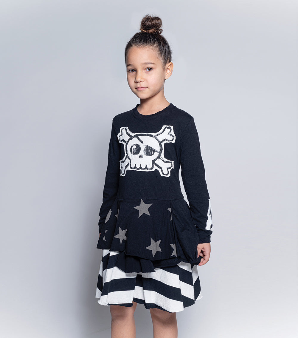 Kid | Mash Up Layered Dress | Black