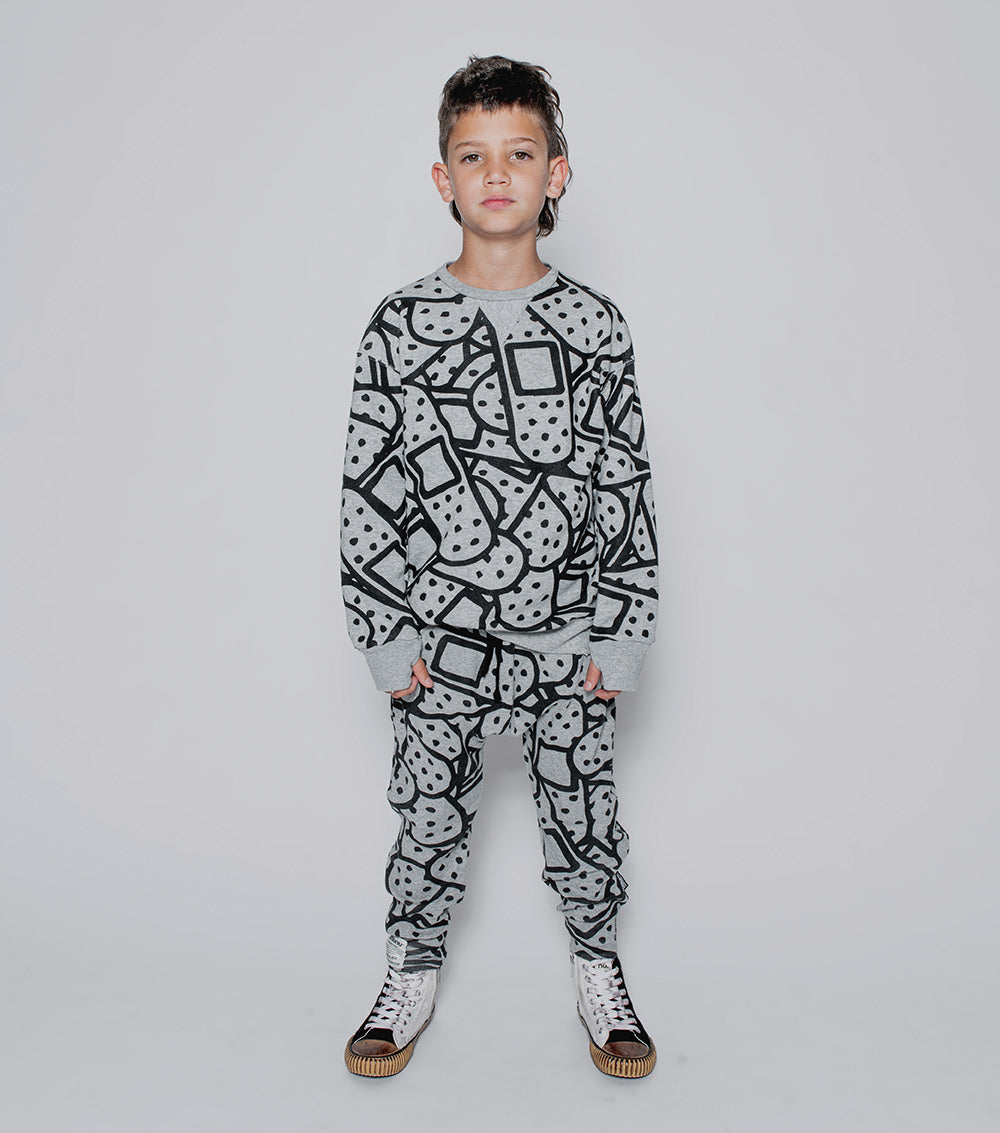 Kid | Light Bandaid Baggy Pants | Black