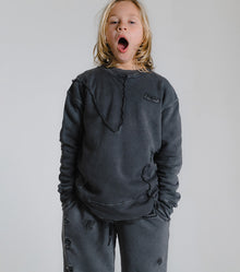 Kid | Patchwork Sweatshirt | Dyed Graphite