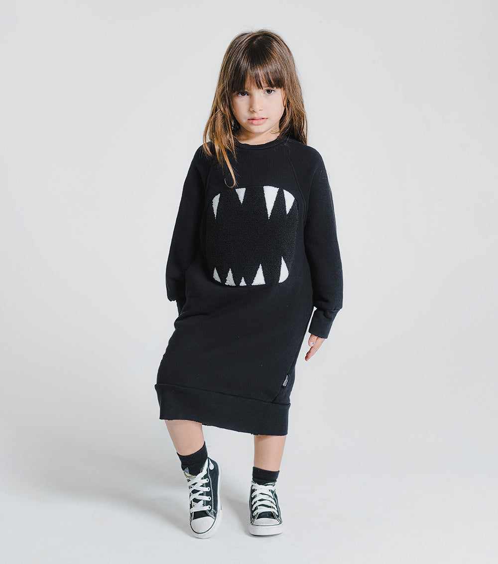 Kid | Fuzzy Roar A Dress | Ice Grey