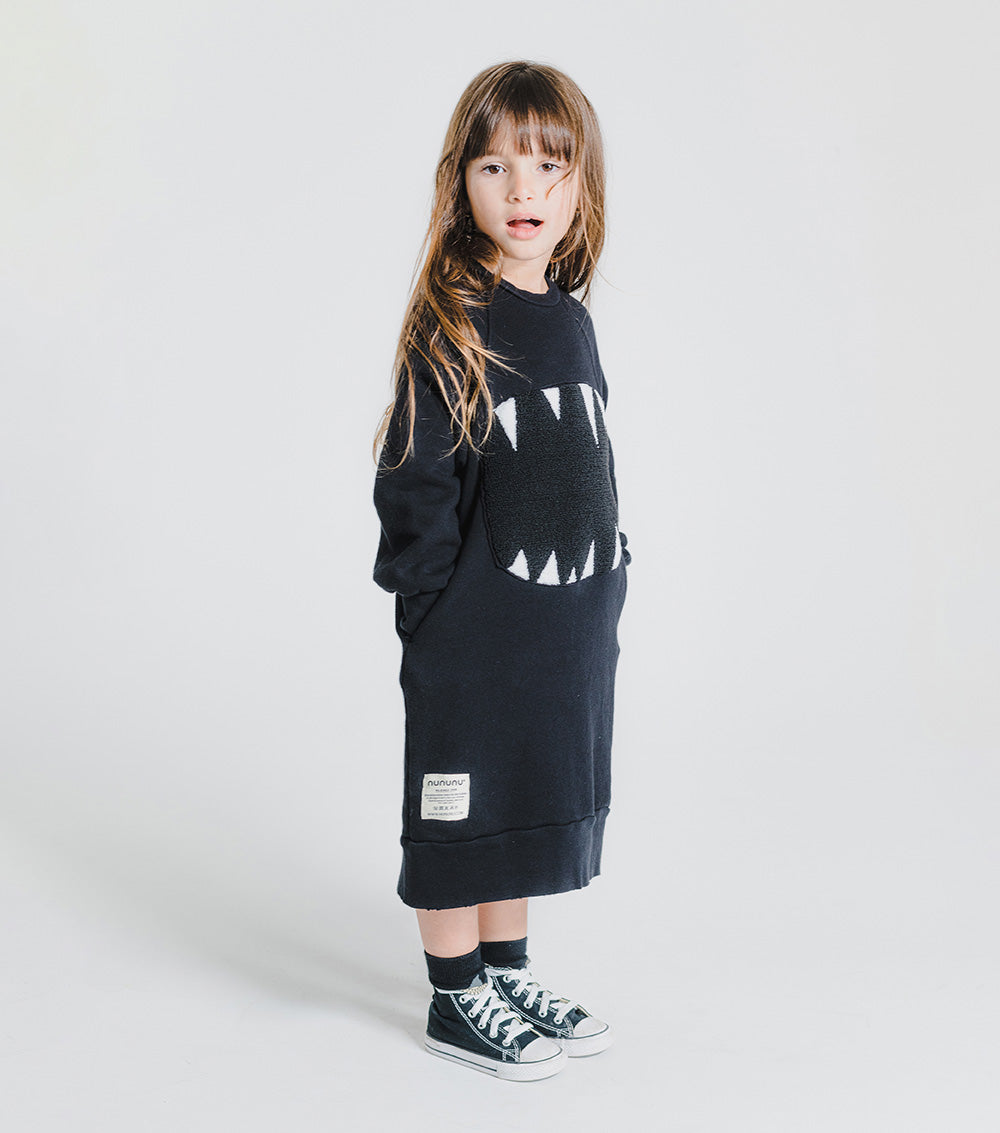 Kid | Fuzzy Roar A Dress | Ice Grey
