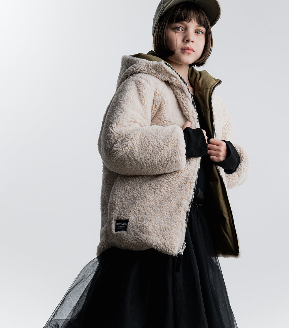 Kid | Reversible Sherpa Jacket | Olive
