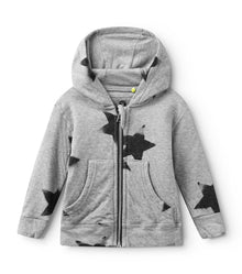 Newborn | Soft Faded Star Zip Hoodie | Heather Grey