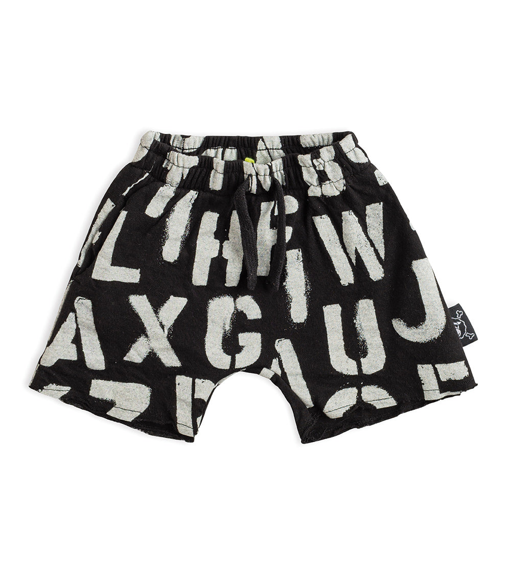 Newborn | Abc Soft Shorts | Black