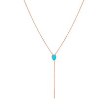 Women | Turquoise Stillwater Lariat | 14k Rose Gold