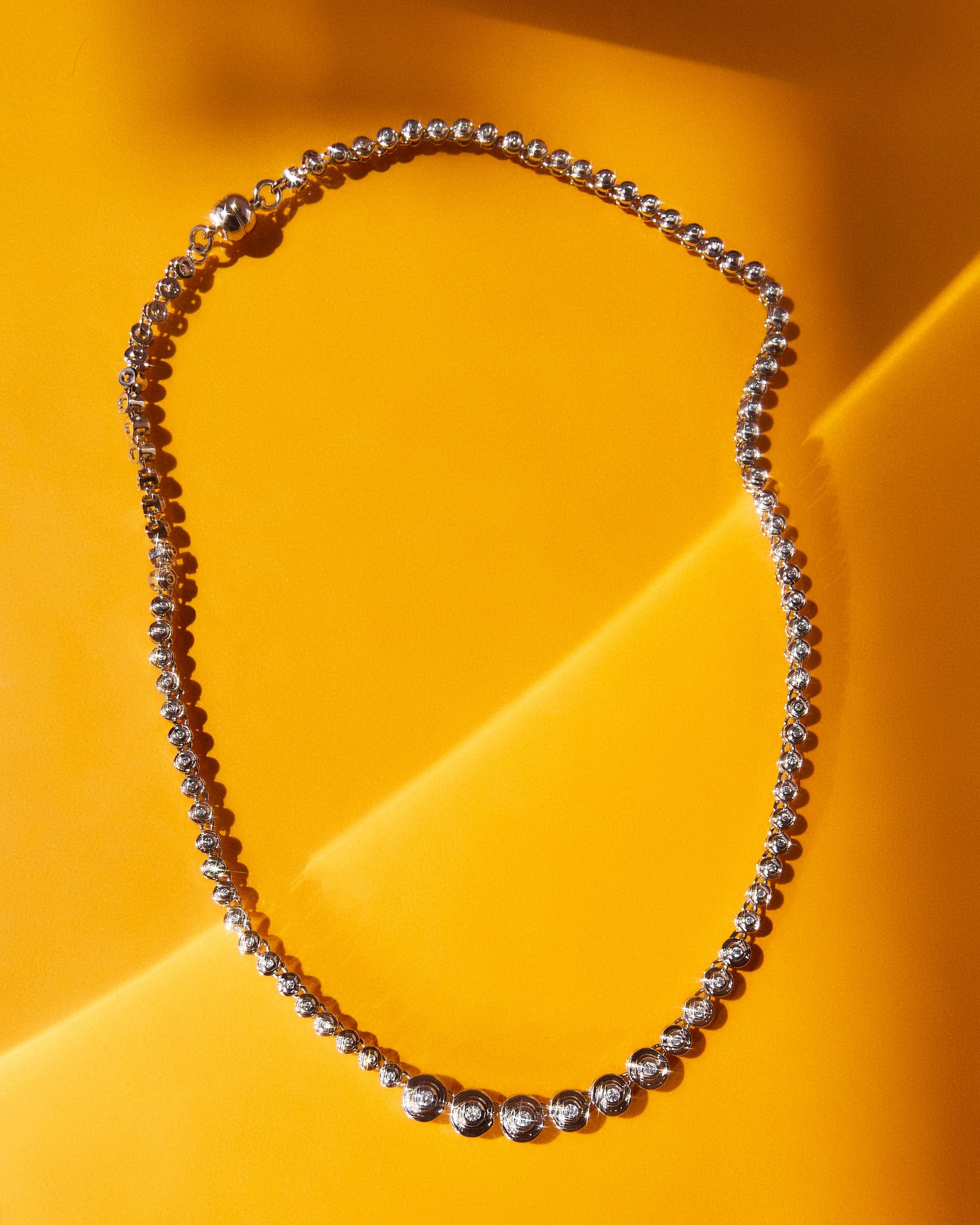 Wave Bezel Tennis Necklace | Silver | Cubic Zirconia