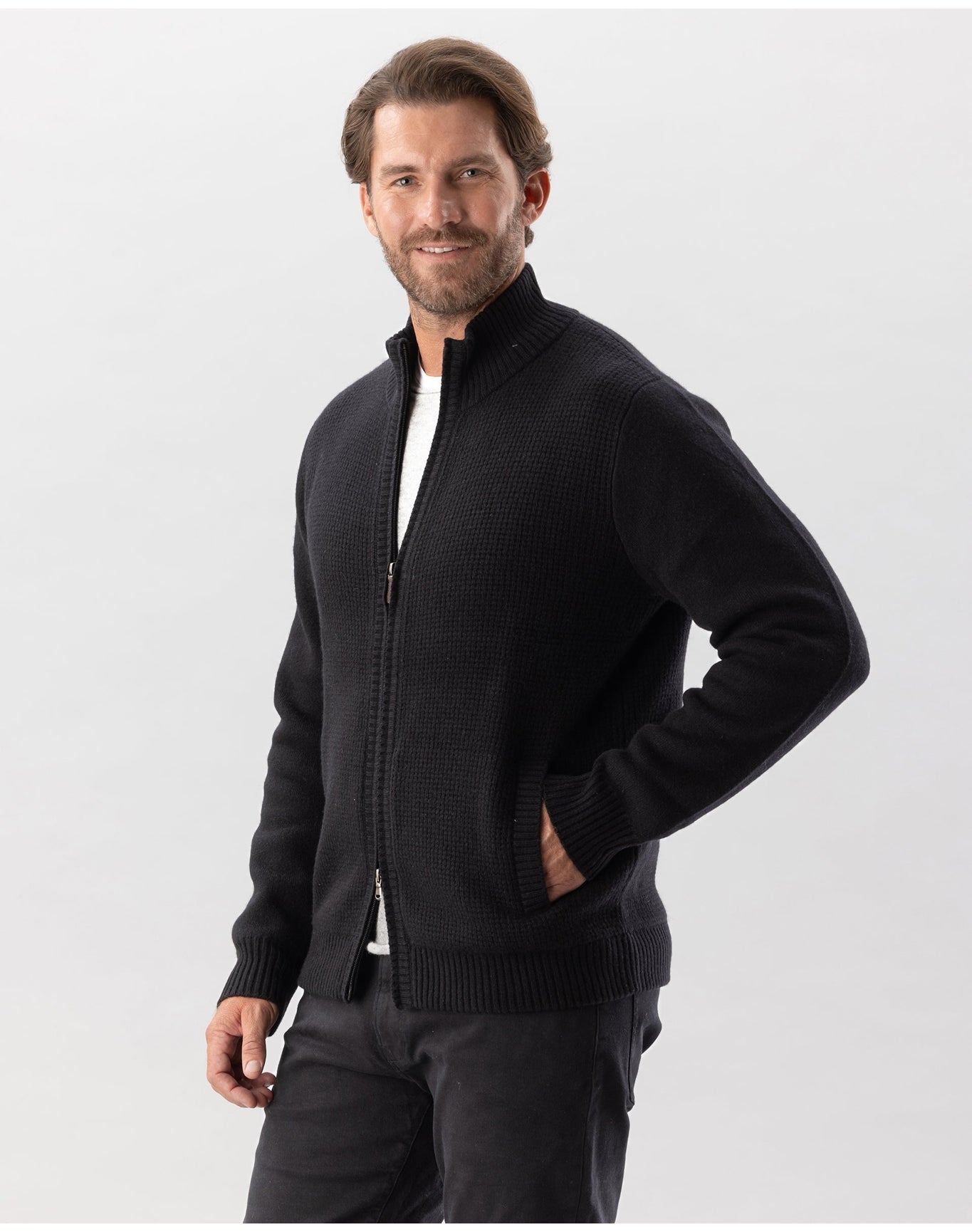 Nomad1942 | Men | Amsterdam Zip Sweater | Black