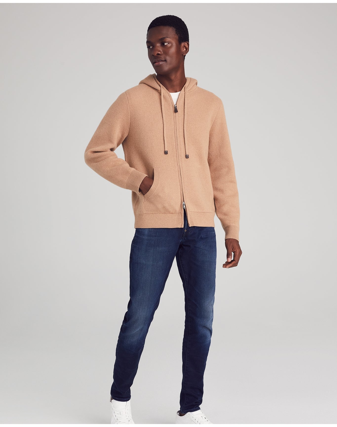 Nomad1942 | Men | Columbus Cashmere Hoodie Jacket | Camel