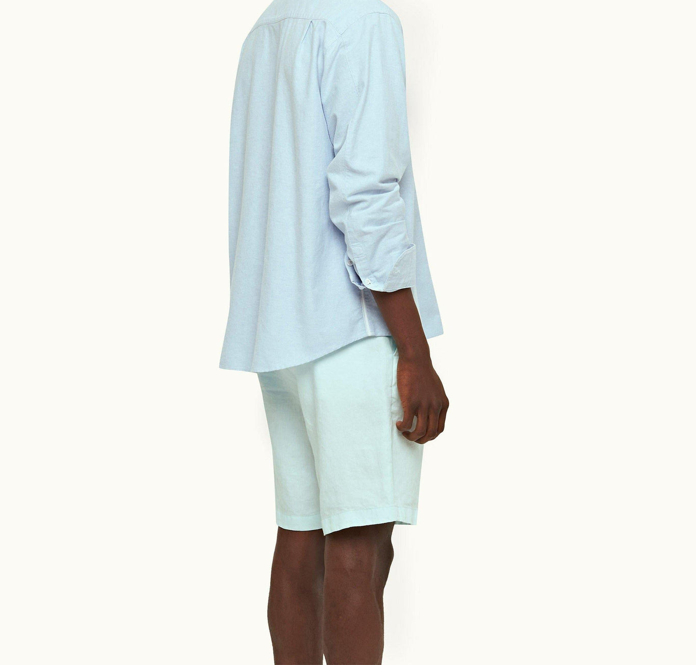 Norwich Linen Tailored Fit Washed Linen Shorts | Clear Sky