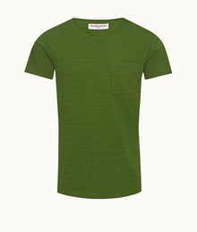 OB Classic Crew Neck Garment Dye Cotton T-Shirt | Conifer