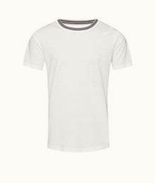 OB Standard Classic Fit Stripe Neckline T-Shirt | White Sand