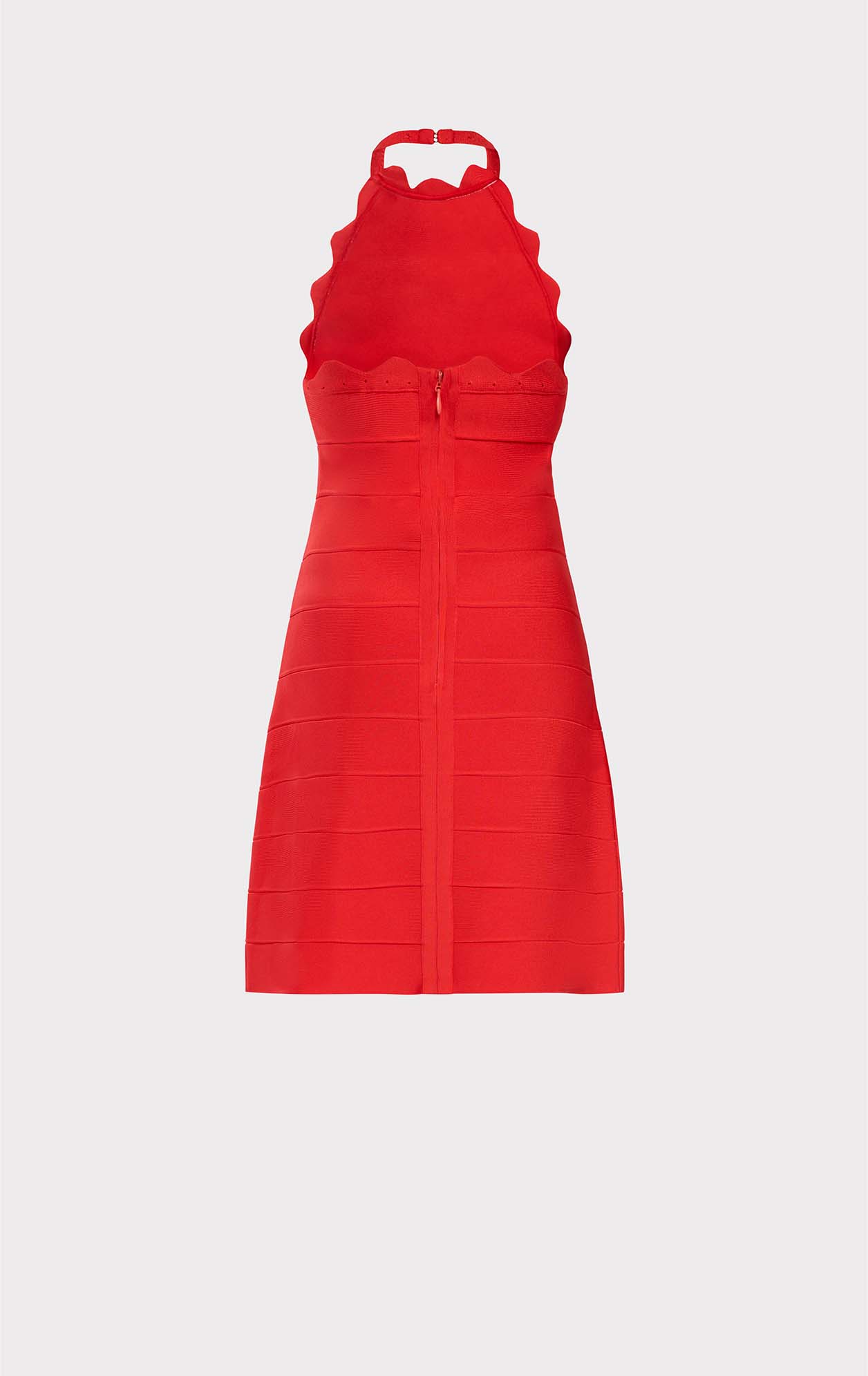 Scallop Edge Mini Dress | Coral Poppy