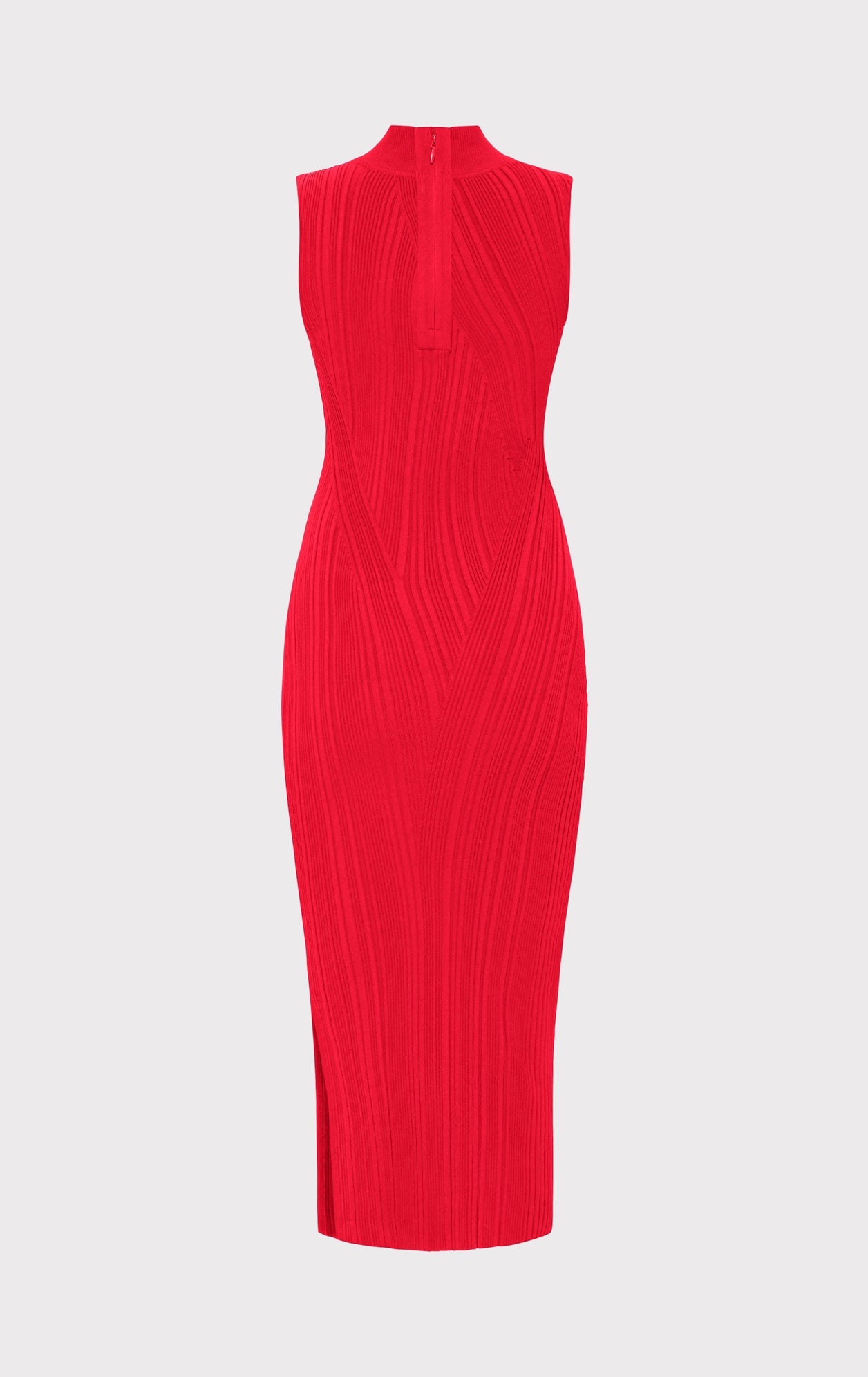 Rib Knit Sleeveless Turtleneck Dress | Red Lacquer