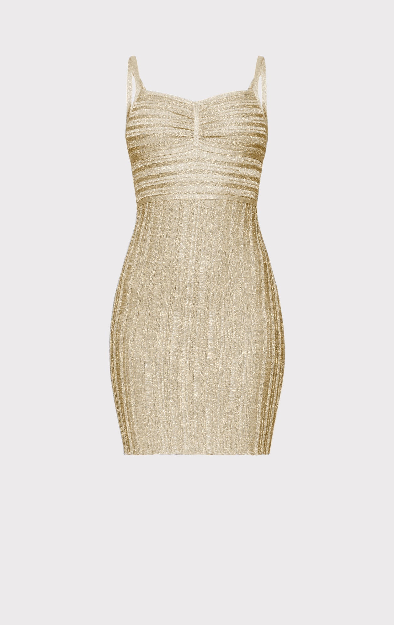 Lurex Eyelash Sweetheart Dress | Metallic Gold