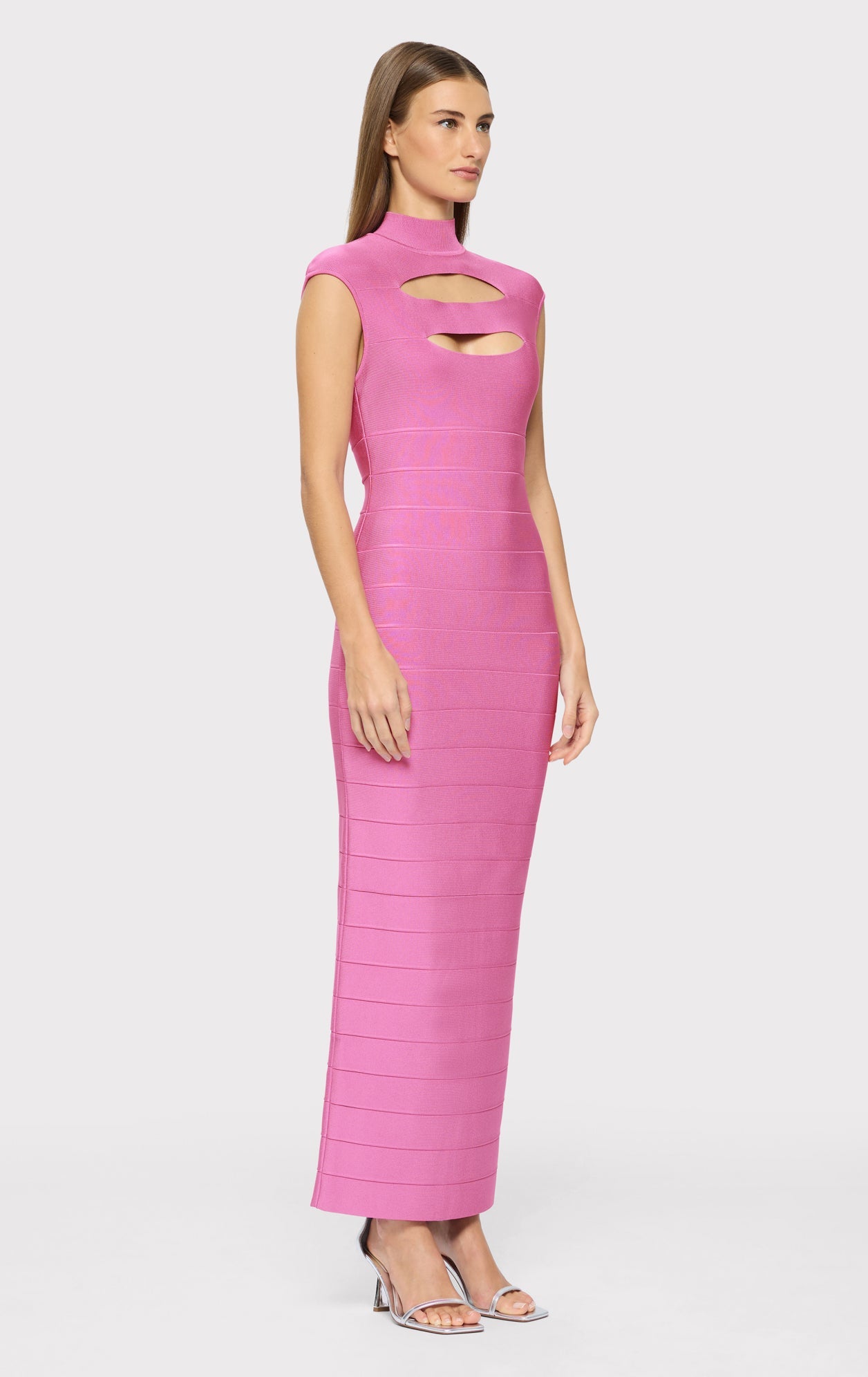 Cap Sleeve Cut-Out Gown | Carnation