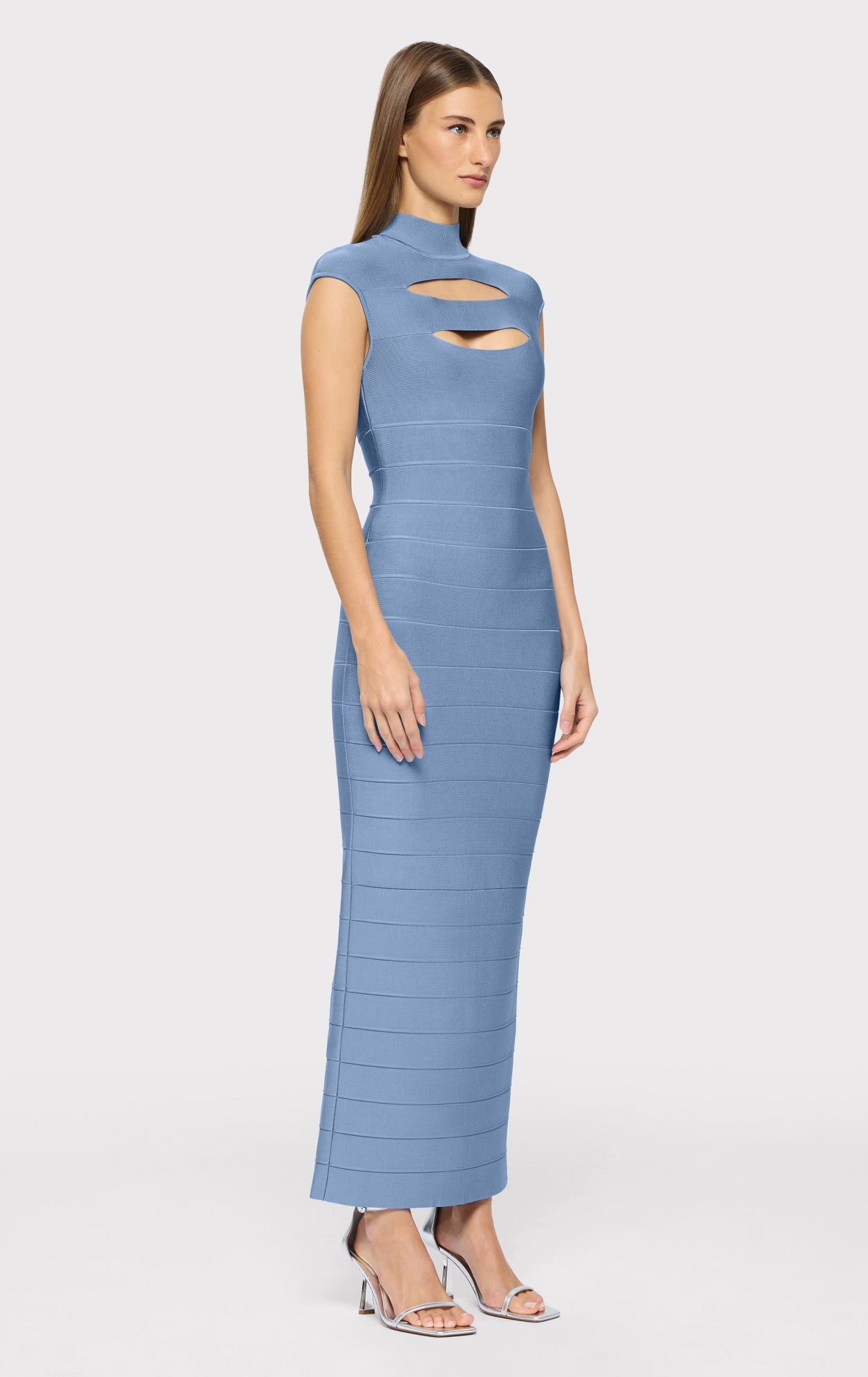 Cap Sleeve Cut-Out Gown | True Blue