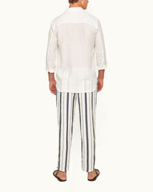 Men | Alex Stripe Trouser | Azul Blue/Cashew