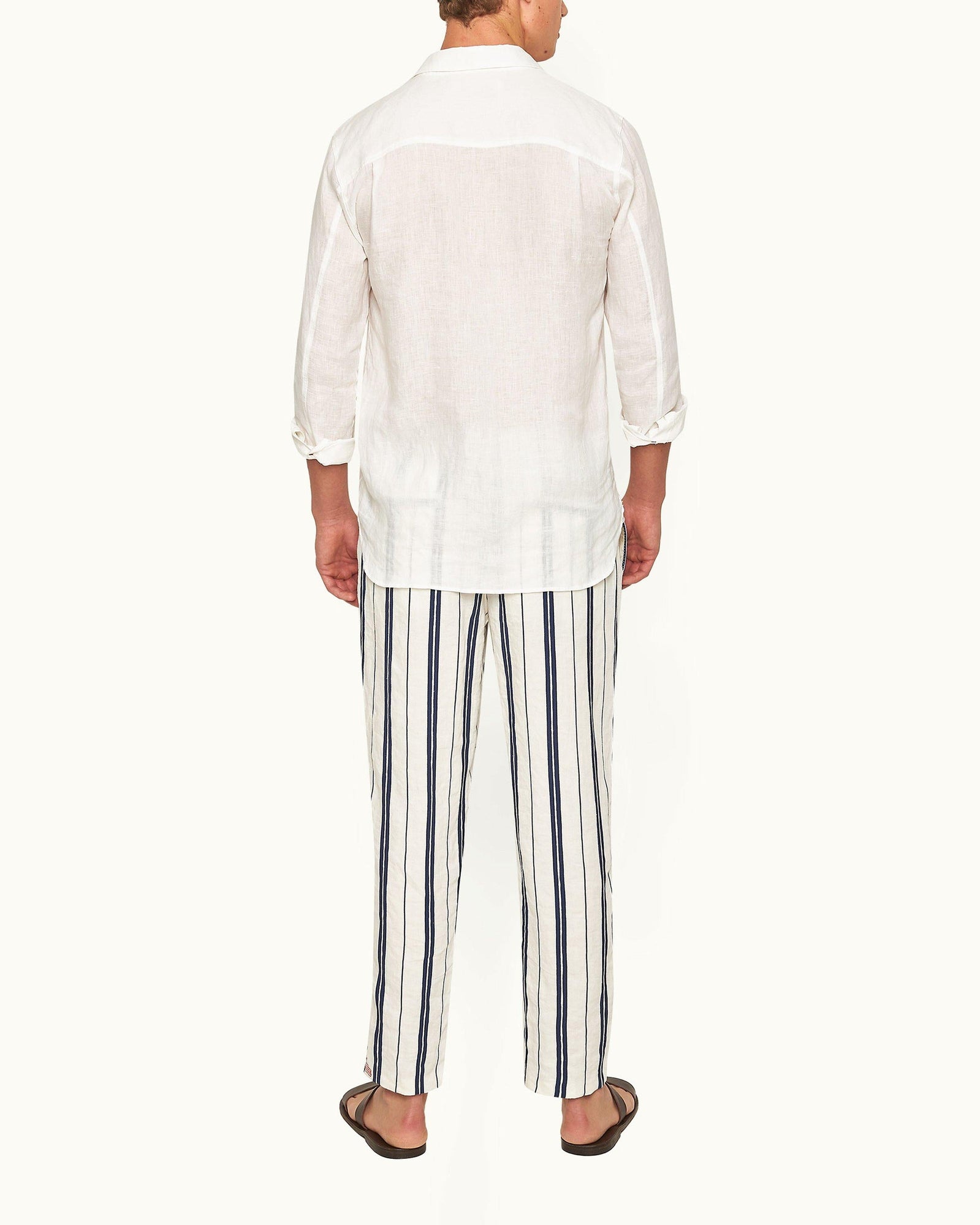 Men | Alex Stripe Trouser | Azul Blue/Cashew