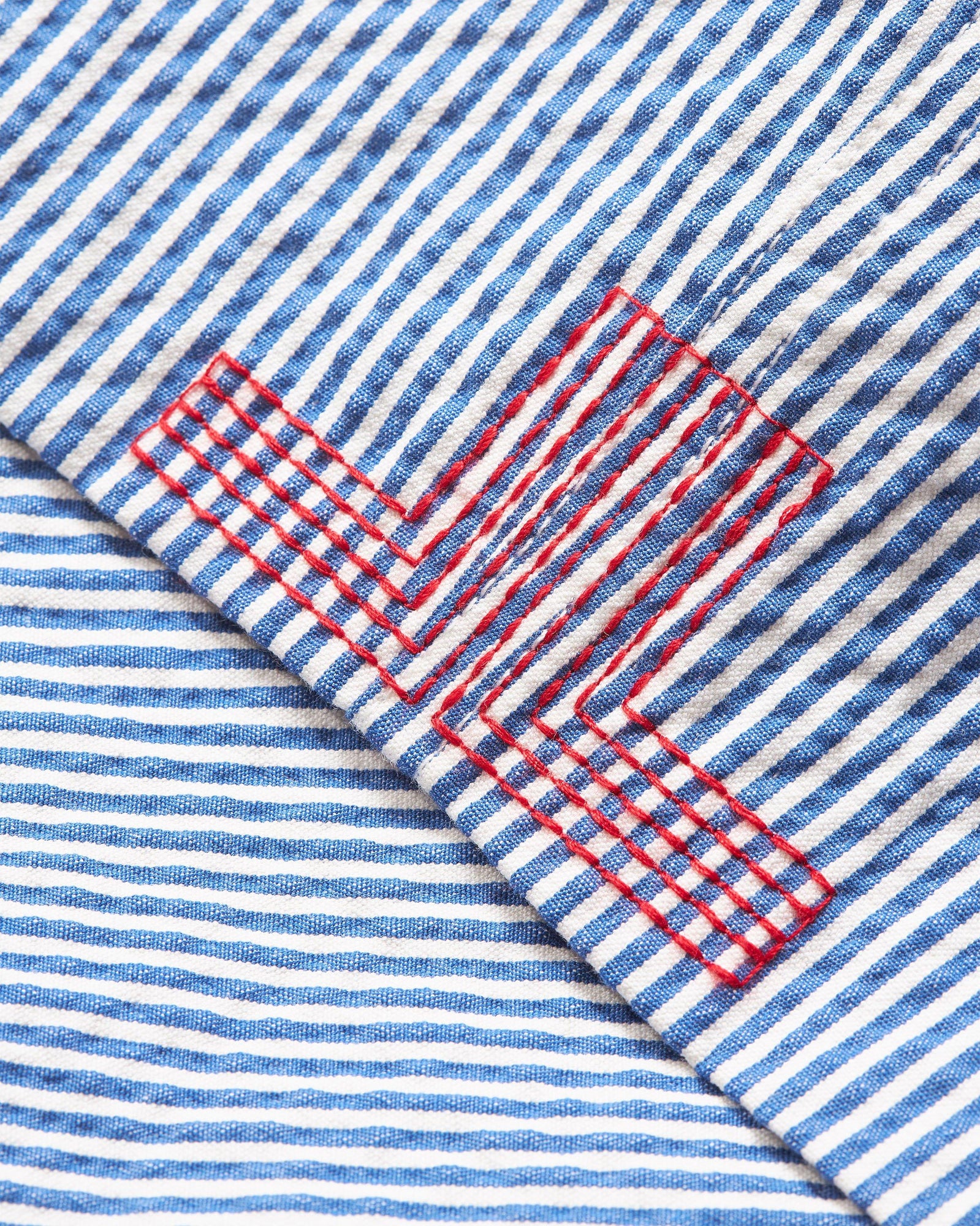 Men | Alex Seersucker Short | Blueberry/White Stripe