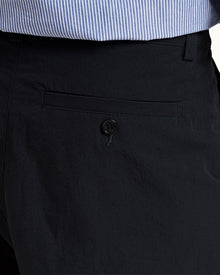 Night Iris Easy Fit Single Pleat Laundered Cotton Shorts | Night Iris