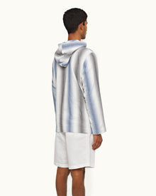 Matchstick/Blue Depths Oasis Stripe Relaxed Fit Hooded Sweatshirt | Matchstick/Blue Depths