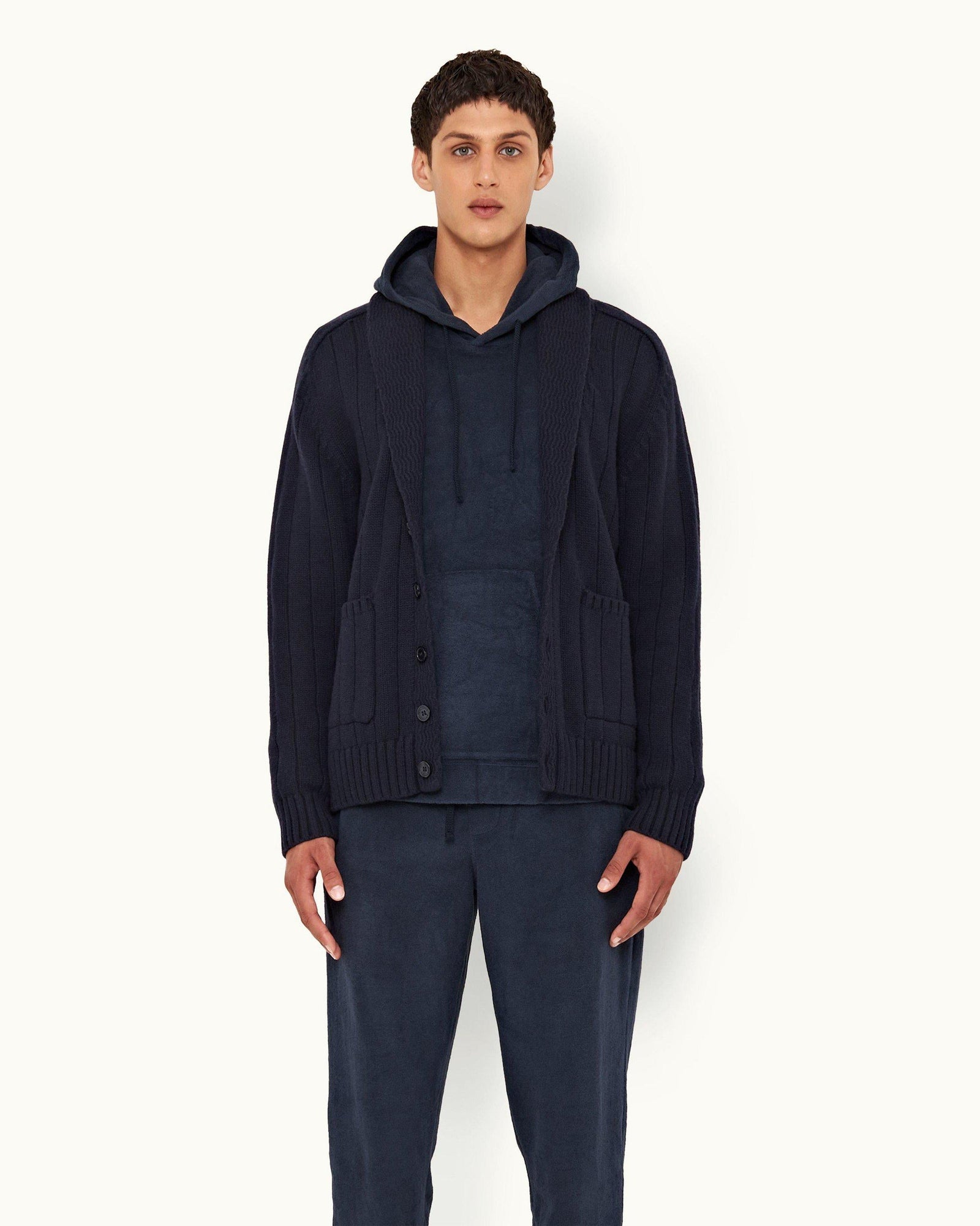 Night Iris Cashmere Blend Hooded Sweatshirt | Night Iris