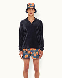 Bouvet Towelling Night Iris Classic Fit Towelling Polo Shirt | Night Iris