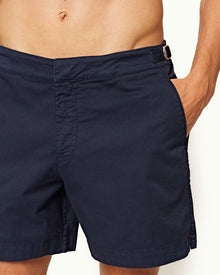 Bulldog Cotton Twill Navy Mid-Length Shorts | Navy