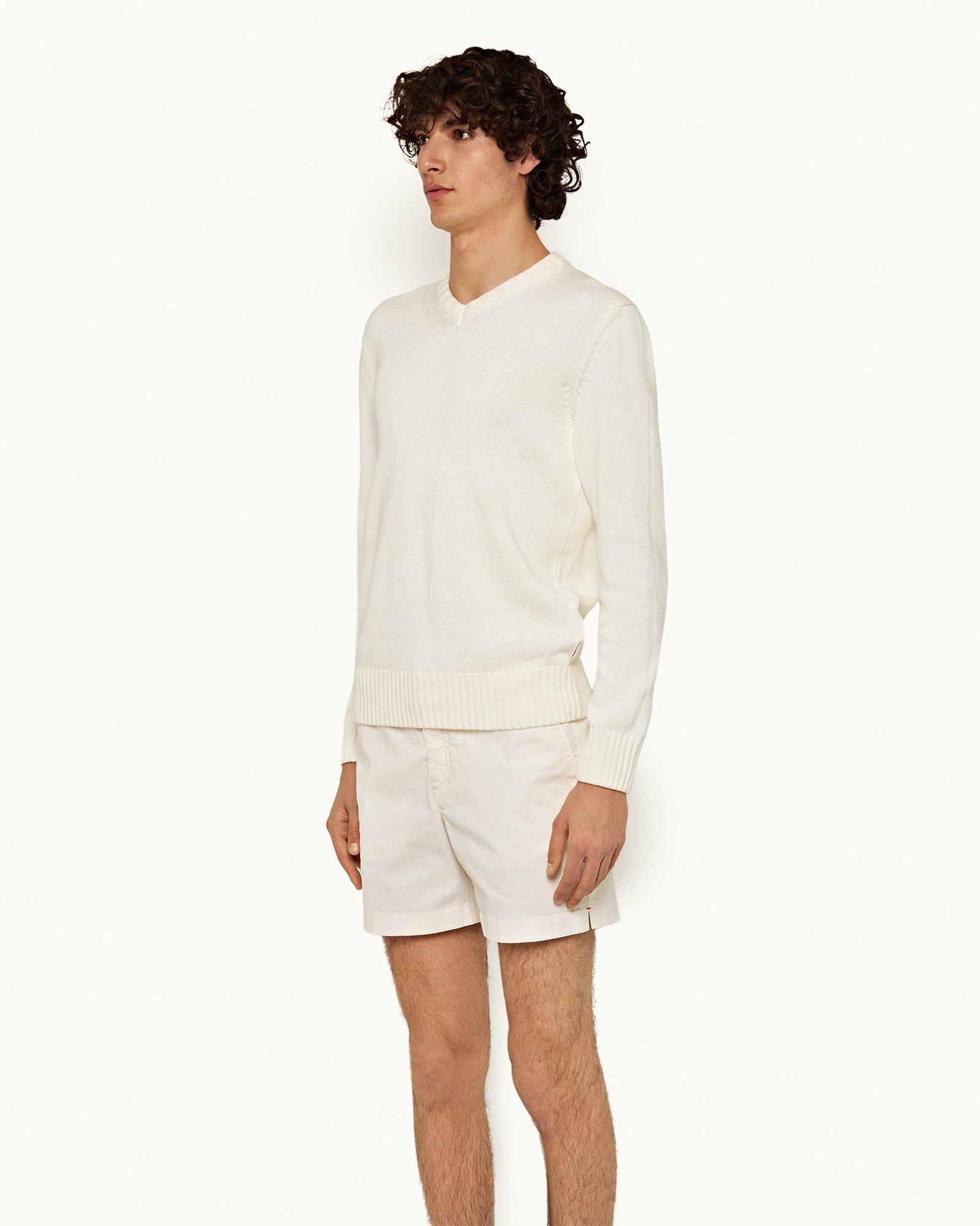 Bulldog Cotton Twill White Sand Mid-Length Cotton Twill Shorts | White Sand