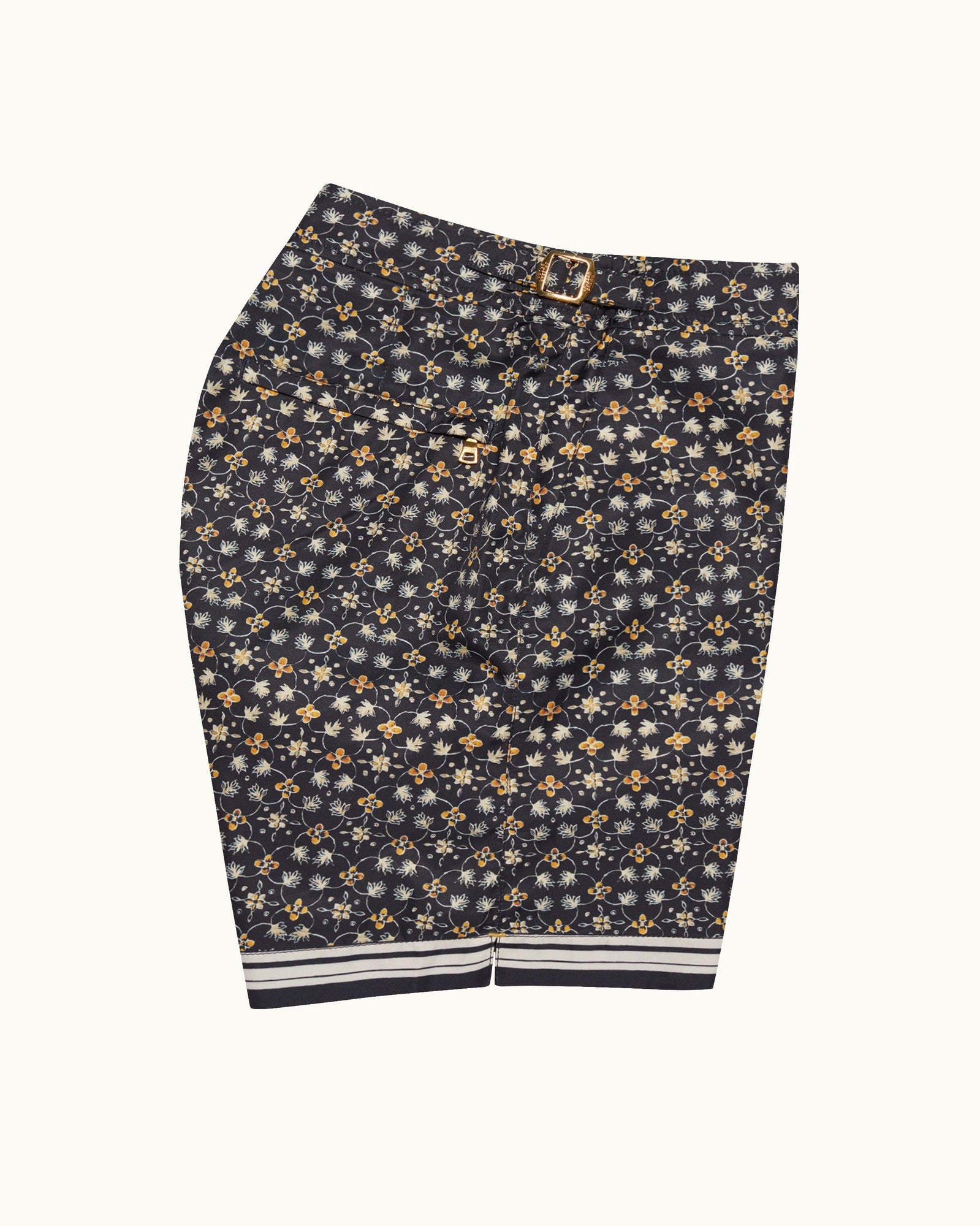 Bulldog Fiore Print Mid-Length Swim Shorts In Night Iris Blue | Night Iris