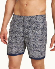 Bulldog Midnight Navy Floral Mid-Length Swim Shorts | Midnight Navy