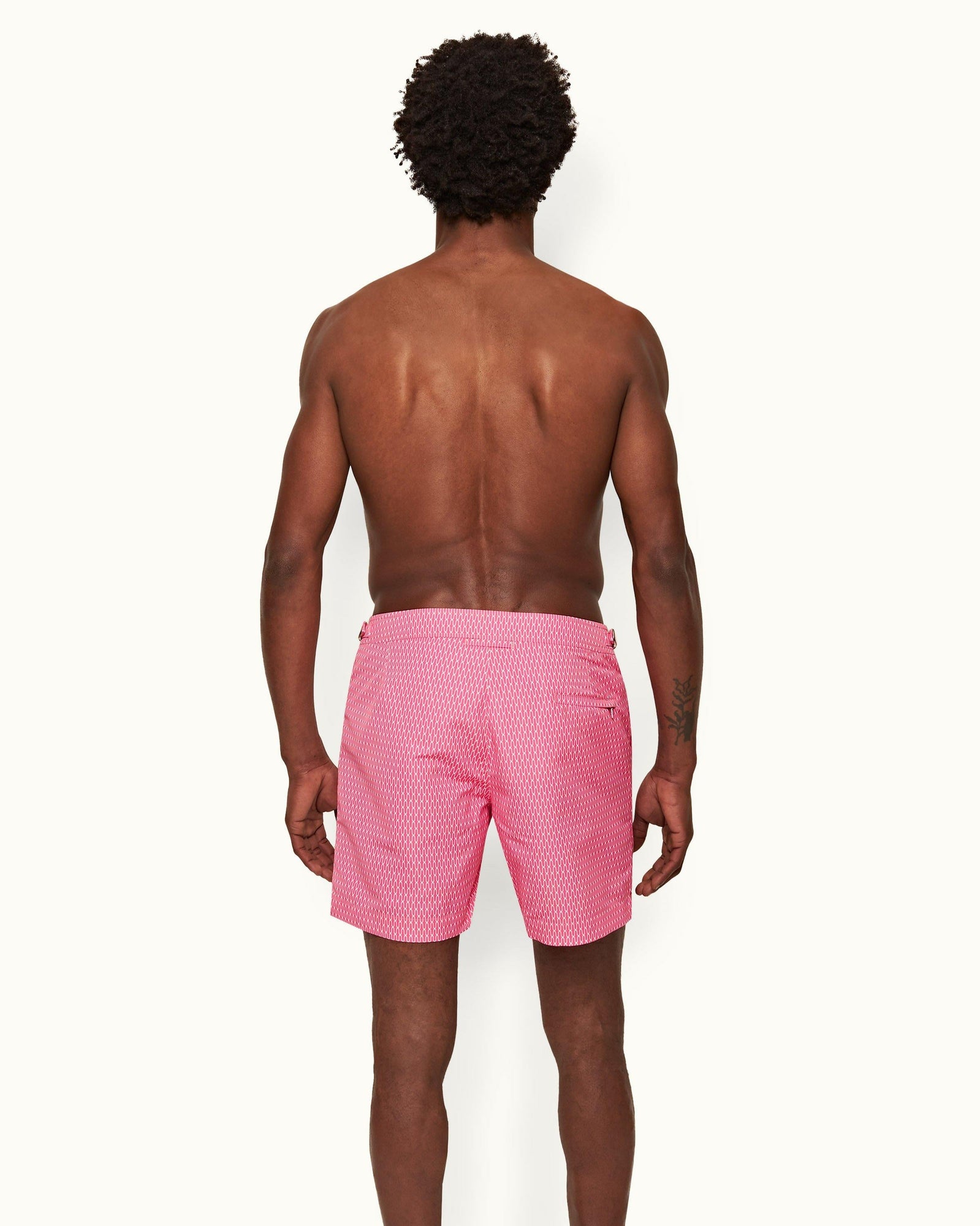 Wham/White Geo Pointpart Mid-Length Swim Shorts | Wham/White