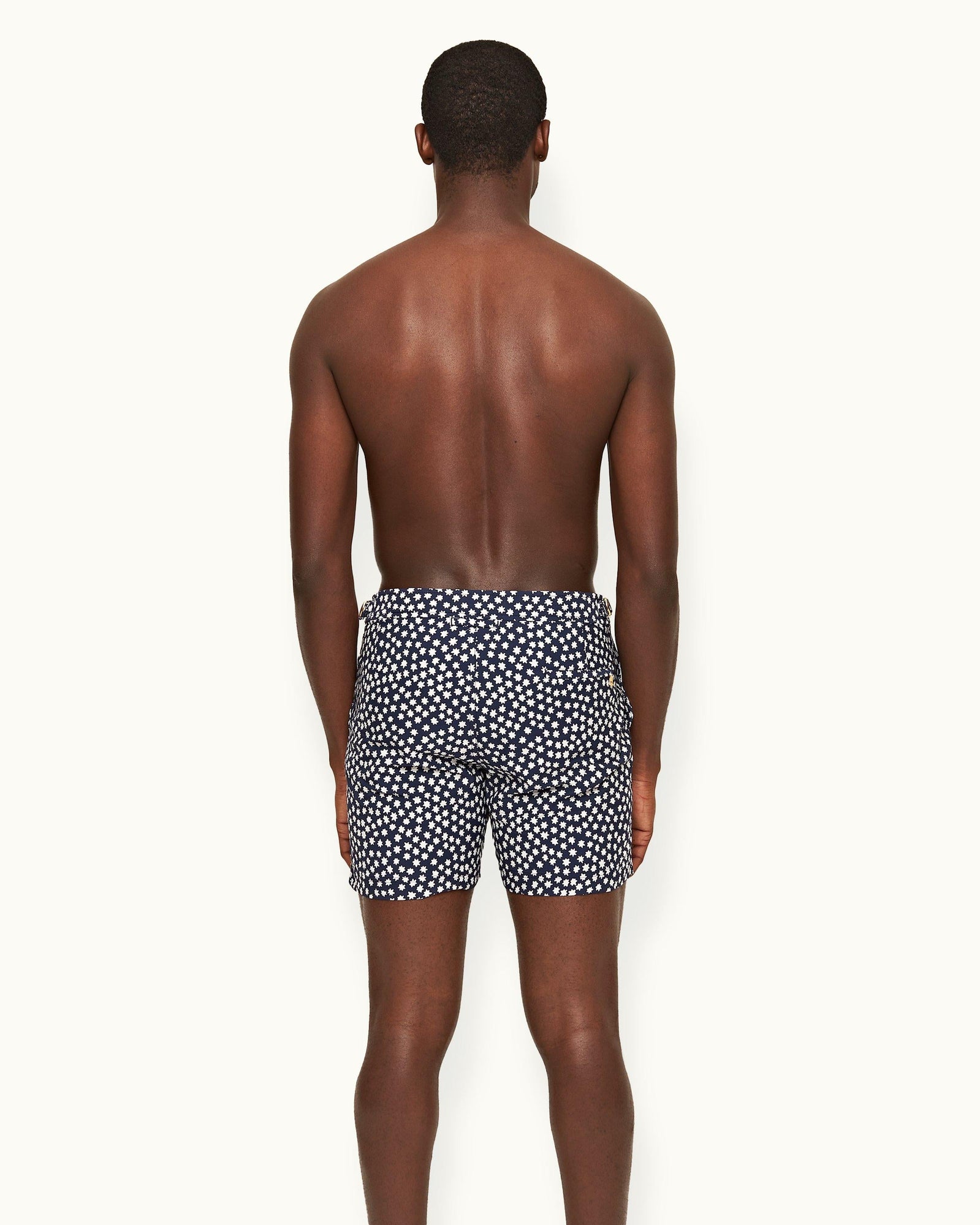 Bulldog Jacquard Star Jacquard Mid-Length Swim Shorts In Night Iris Blue | Night Iris