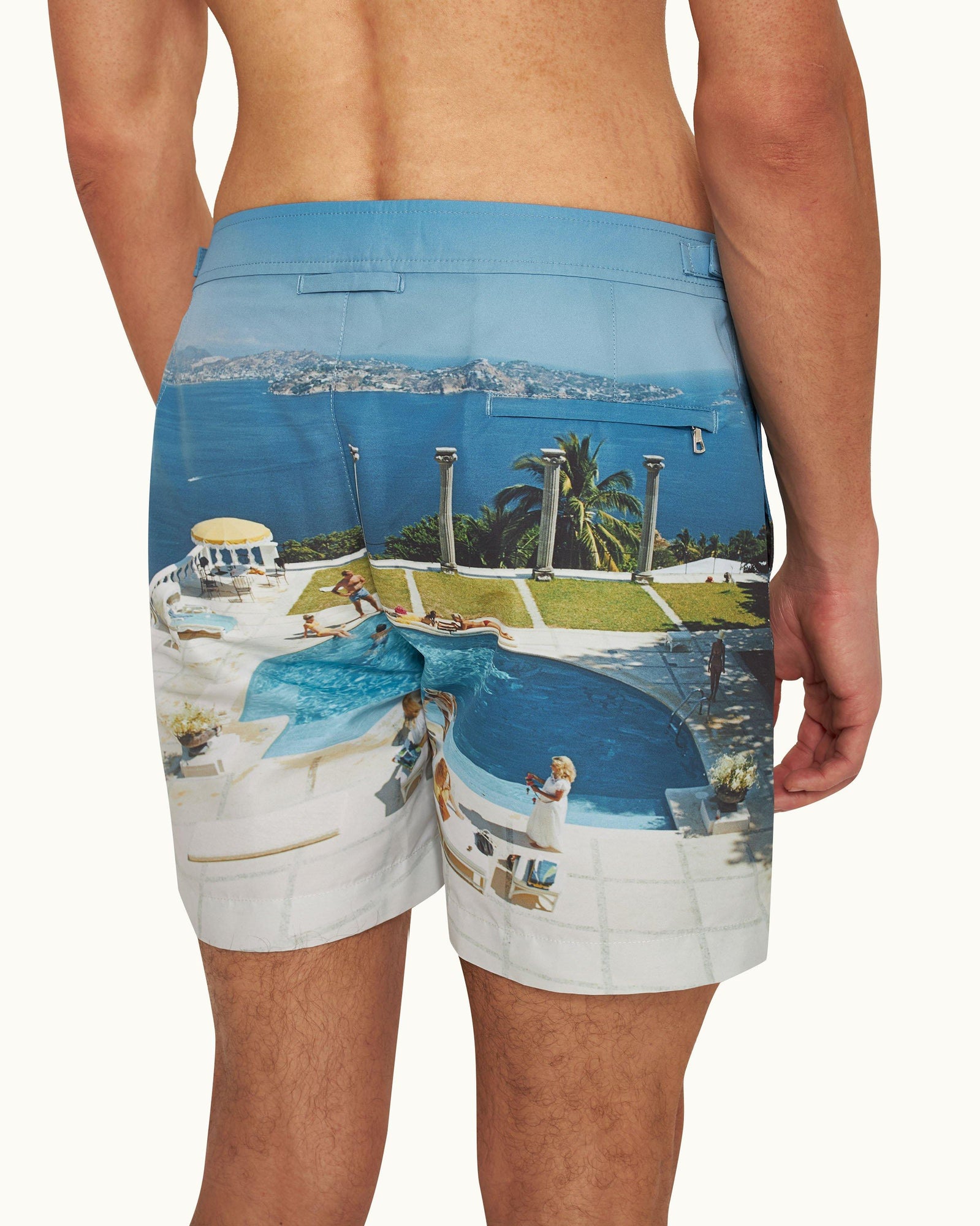 Bulldog Pacifico Photographic Print Mid-Length Swim Shorts Woven In France | Pacifico