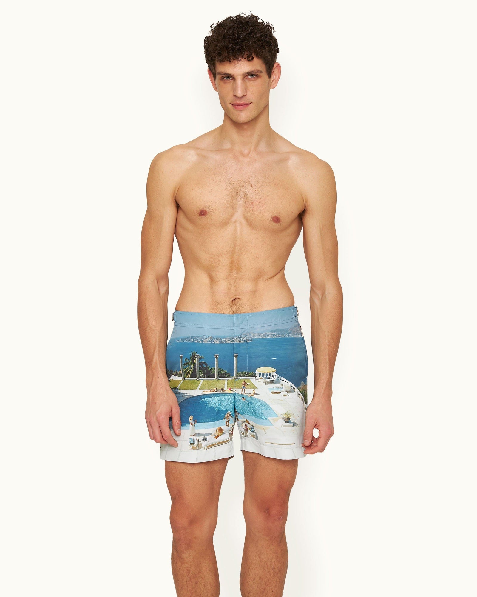 Bulldog Pacifico Photographic Print Mid-Length Swim Shorts Woven In France | Pacifico