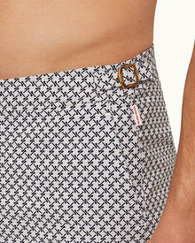 Bulldog Cloud/Night Iris Seglas Jacquard Mid-Length Swim Shorts | Cloud/Night Iris