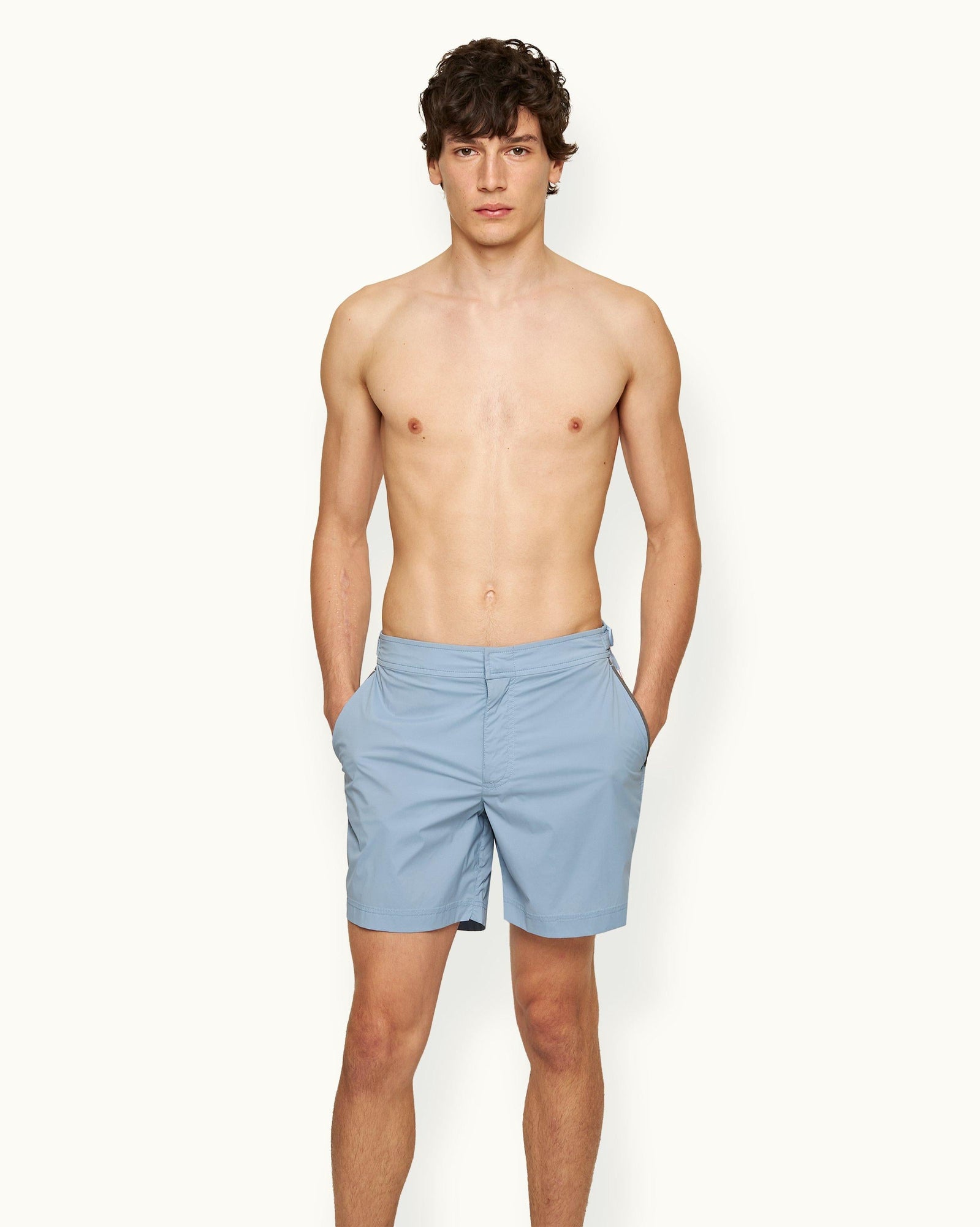 Bulldog Sport Mid-Length Swim Shorts In Blue Ash | Blue Ash