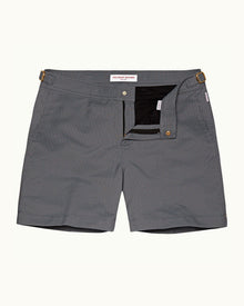 Bulldog X Pewter Honeycomb Jacquard Mid-Length Swim Shorts | Pewter Honeycomb