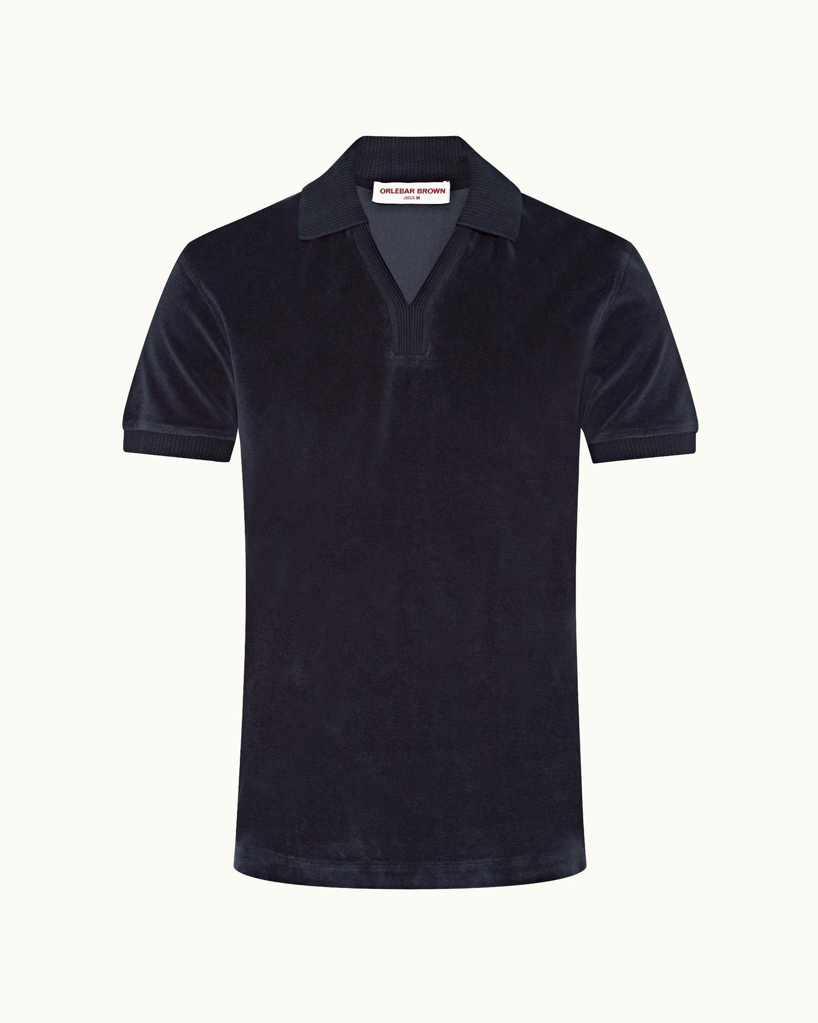Night Iris Classic Fit Ribbed Collar Towelling Polo Shirt | Night Iris