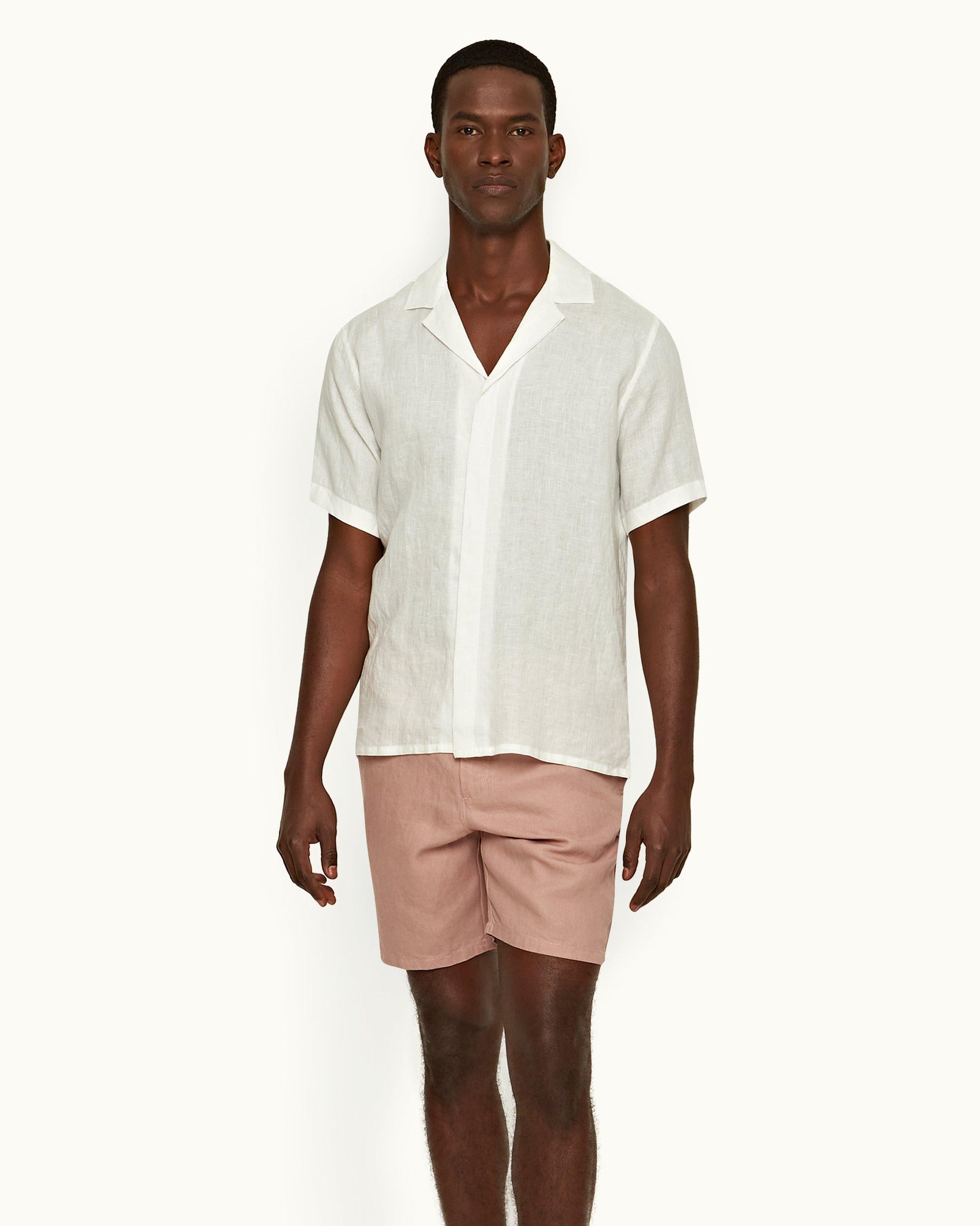 Men | Cornell Linen Short | Caramel Pink