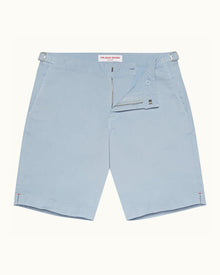 Ice Blue Longest-Length Cotton Twill Shorts | Ice Blue