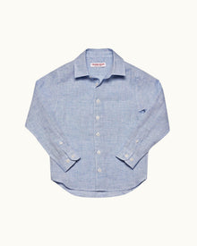 Children | Diego Linen Shirt | Navy/White