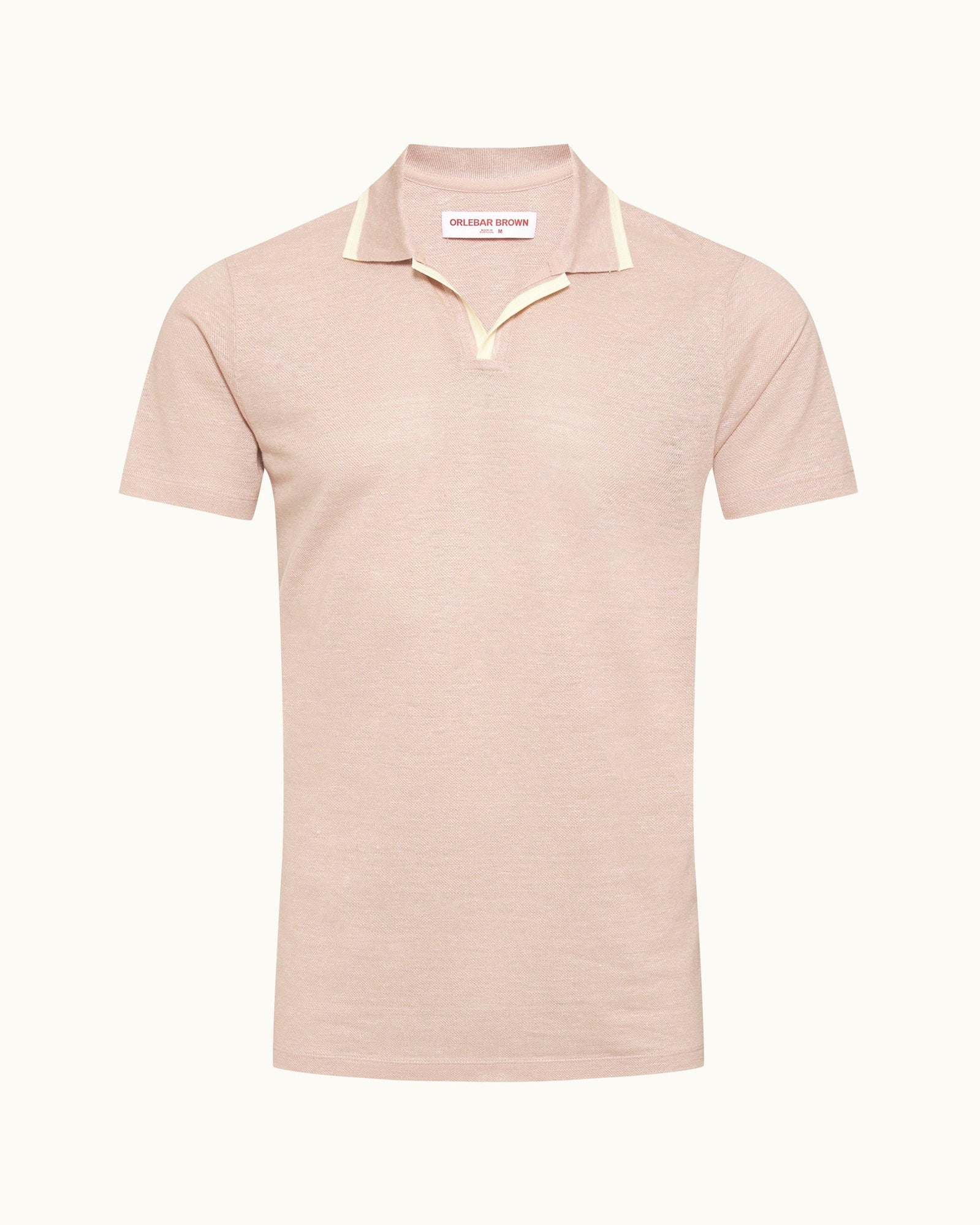 Men | Felix Linen Polo | Seashell Pink
