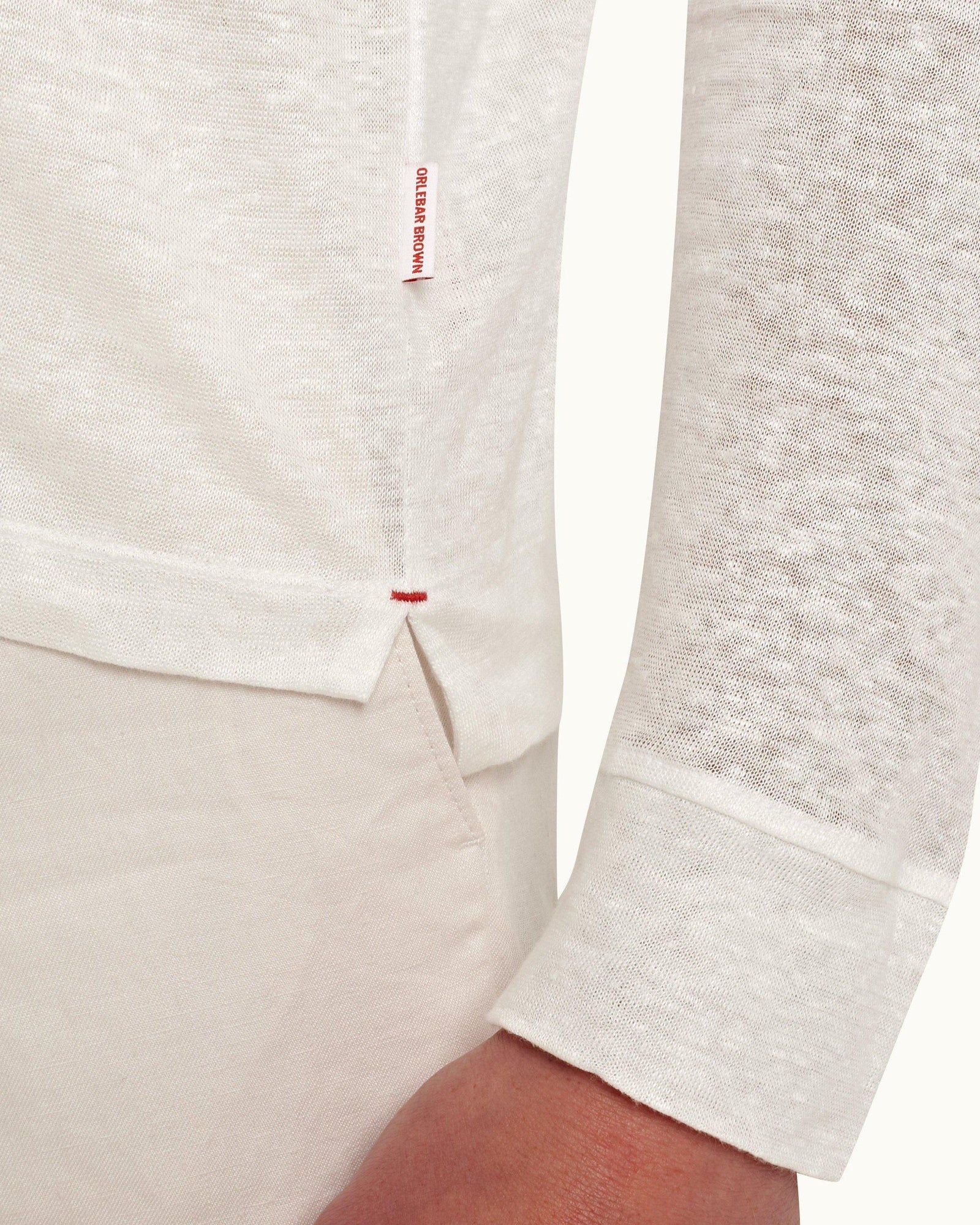 White Sand Resort Collar Long-Sleeve Polo Shirt | White Sand